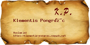 Klementis Pongrác névjegykártya